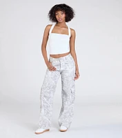 Off The Radar Camouflage Straight Leg Denim Jeans