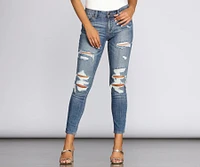Josie Mid Rise Skinny Jeans