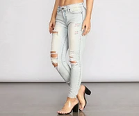 Josie Mid Rise Destructed Jeans