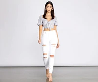 Bella Super High Rise Destructed Skinny Jeans