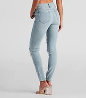 Jude Mid Rise Distressed Skinny Jeans