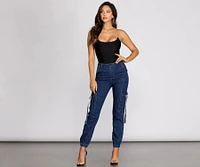 Grab N' Go Denim Cargo Jogger Pants