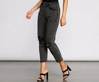 High Rise Acid Wash Jeans