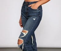 Tobi High Rise Destructed Mom Jeans