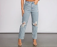 Classic Staple High Rise Destructed Boyfriend Jeans
