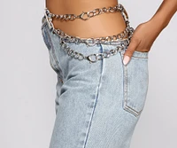 High-Rise Chic Chain Waist Boyfriend Jeans