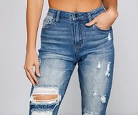Amanda High-Rise Destructed Cuffed Boyfriend Jeans