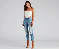 Ella Distressed Mom Jeans