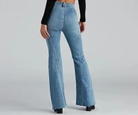 High-Rise Flared Straight-Leg Jeans