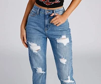 Raise The Bar High Rise Mom Jeans