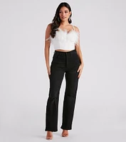 There She Goes High-Rise Slit Boyfriend Jeans