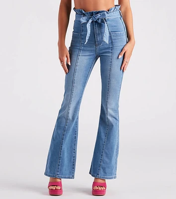 Pep Me Up Paperbag Flare Denim Jeans