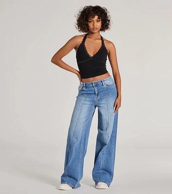 Hot Shot High-Rise Wide-Leg Denim Jeans