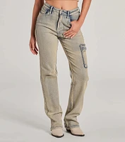 Cool Edge High-Rise Straight-Leg Denim Jeans