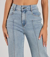 Stylish Refresh High-Rise Wide-Leg Denim Jeans