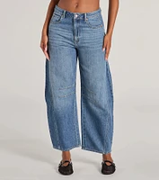 The Classic Mid-Rise Barrel Leg Denim Jeans