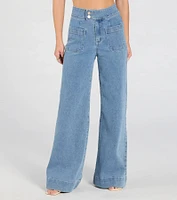 Extra Trendy High Rise Wide Leg Trouser Denim Jeans