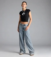 On Trend Mid-Rise Wide-Leg Denim Jeans