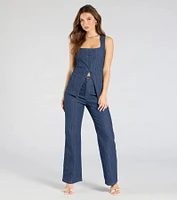 Fresh Perfection High-Rise Wide-Leg Denim Pants