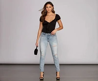 Jude Mid Rise Distressed Jeans