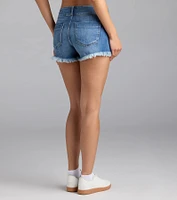 Down For It Mid-Rise Cutoff Denim Shorts
