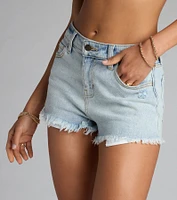 Cut to the Chase Mid-Rise Denim Shorts