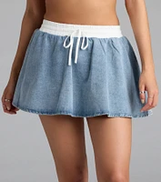 Cool Girl Casual Denim Skater Skort