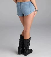 Trail Blazer Mid-Rise Denim Hot Shorts