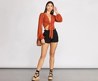 Paper Bag Distressed Cuffed Shorts