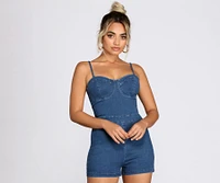 Stylish Sweetheart Denim Romper