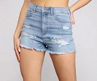 Good Vibes High-Rise Denim Shorts