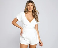 All Eyes On Me Puff Sleeve Romper