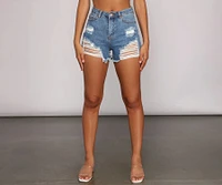 Distressed To Impress Cutoff Denim Shorts