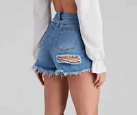 Reese High Rise Destructed Denim Shorts by Windsor