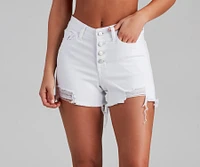 Meli Mid-Rise Cutoff Denim Shorts by Windsor