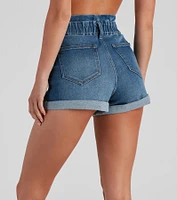 The Bag High Rise Denim Shorts