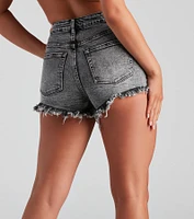 Remy High-Rise Frayed Hem Shorts