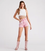 Remy High-Rise Acid-Wash Denim Shorts by Windsor