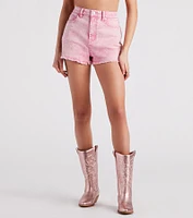 Remy High-Rise Acid-Wash Denim Shorts by Windsor