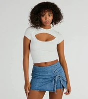 Born To Be Coveted Mid-Rise Lace-Up Denim Skort