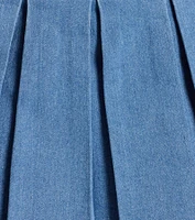 Casual Darling High-Rise Belted Pleated Denim Skort