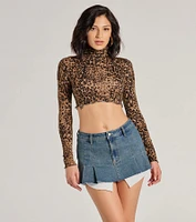 Flirty Pick Mid-Rise Pleated Denim Skort
