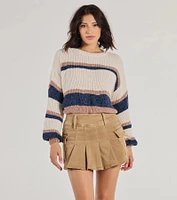 Trendsetter Pleated Denim Cargo Mini Skort