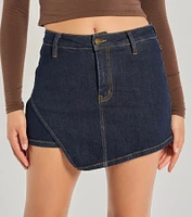 Trendy Casual High-Rise Denim Skort