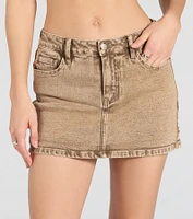 Edgy Yet Sweet Mid-Rise Denim Mini Skort