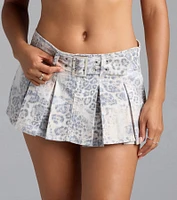 Fierce And Trendy Mid-Rise Leopard Mini Skort