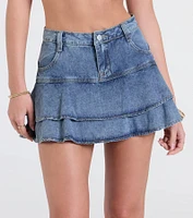 Daylight Darling High-Rise Ruffled Denim Skort