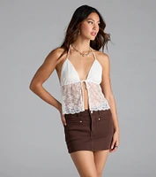 Going Somewhere Mid-Rise Denim Skort