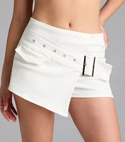 Short Talk High-Rise Belted Wrap Skort
