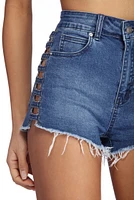 Side Cut Out Jean Shorts